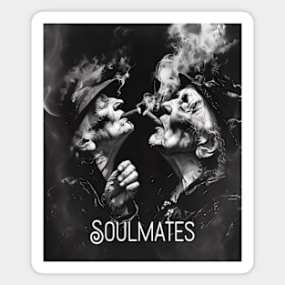 Soulmates: My Best Friend... Besties Forever on a Dark Background Magnet